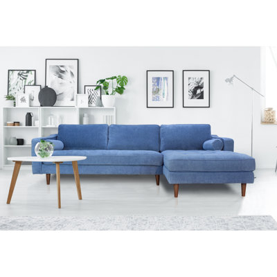 Modern Sofa Anderson Raf Sectional Denim Blue