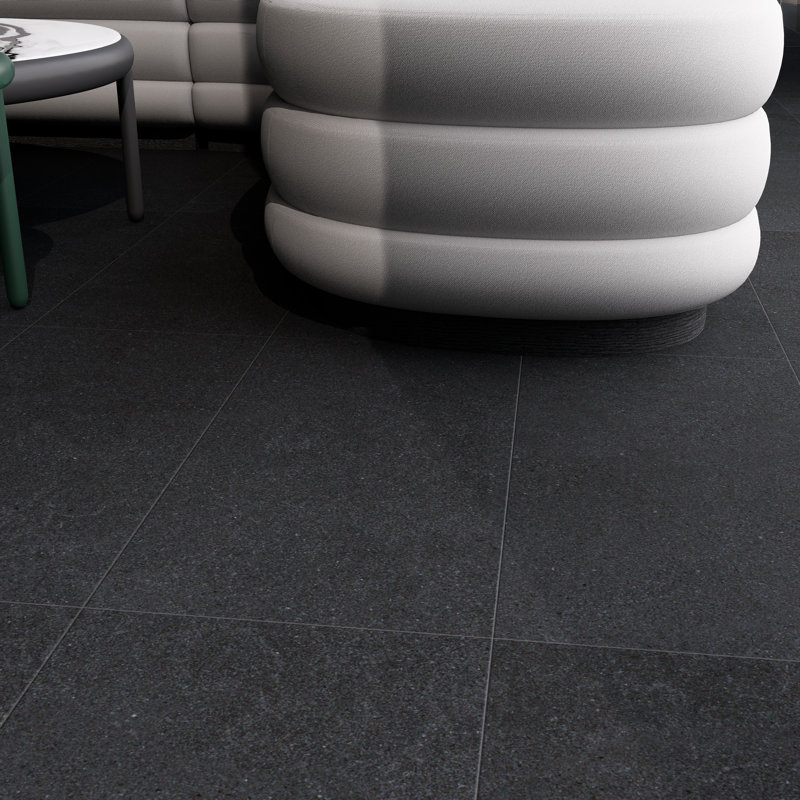 Nomad 12" x 24" Concrete Look Matte Porcelain Tile, Nero Black