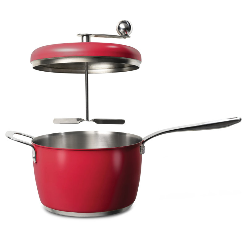 Éclateur de maïs pop-corn de 5,5 pintes en acier inoxydable de couleur pop-up en acier inoxydable, Rouge