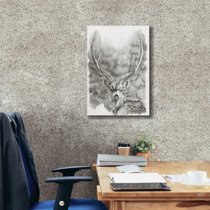 «Chital Deer» par Barbara Keith, art mural sur toile, H 26 po x l 18 po x P 0,75 po