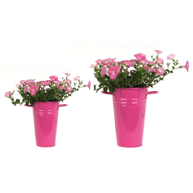 Lawton Handmade Metal Table Vase, Hot Pink