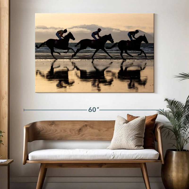 Sirci, course de chevaux en Islande, H 34 po x l 51 po