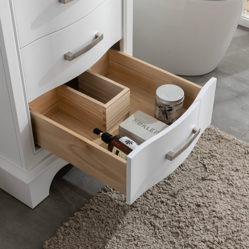 Ensemble de meuble-lavabo simple 24 po Goleta, Blanc / nickel brossé