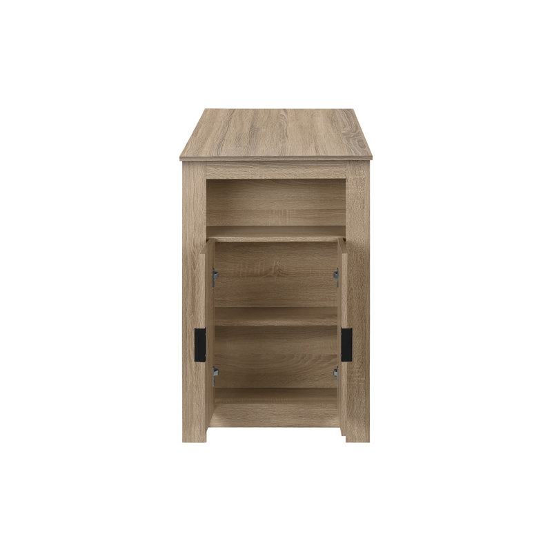 Table de salle à manger 48 po à hauteur de comptoir rectangulaire, finition taupe aspect bois pour petites cuisines