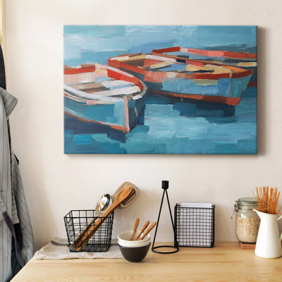 Primary Boats II Premium Gallery Wrapped Canvas - Ready to Hang