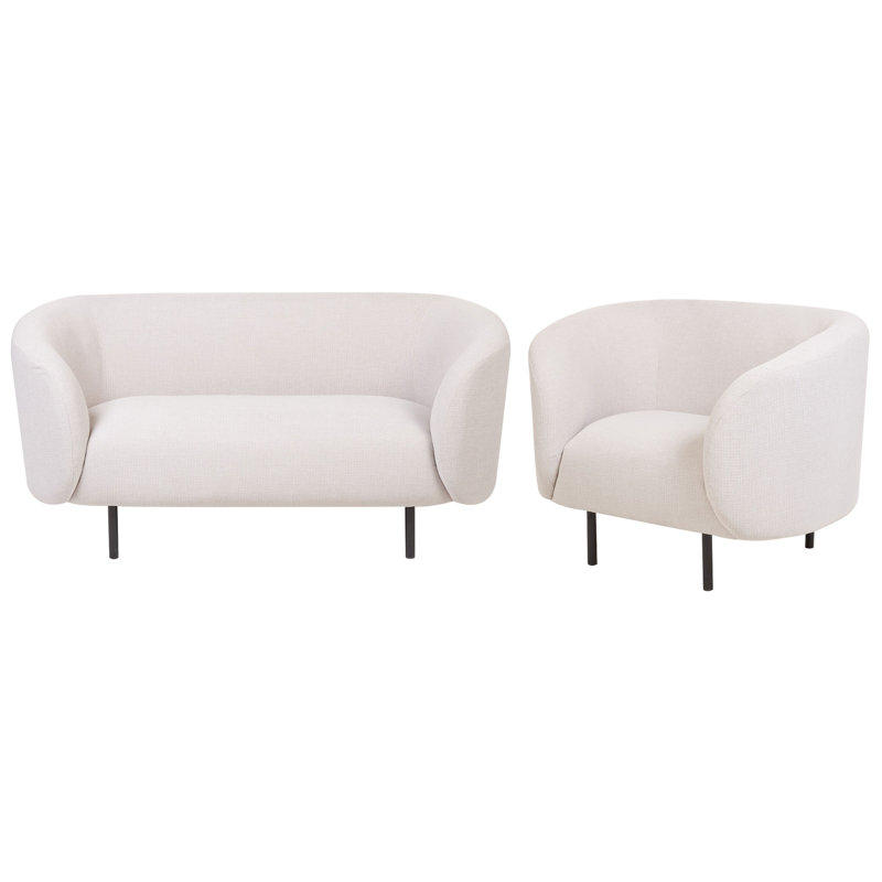 Jenkin 2 - Piece Living Room Set, Black, Beige