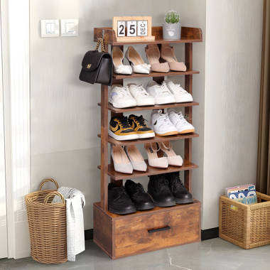 4 Pair Wall Mounted Shoe Rack (Set of 2) Millwood Pines