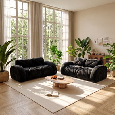 Canapé modulaire en velours à 4 places UI Furniture l 110,6 po x P 37,4 po x H 29,9 po