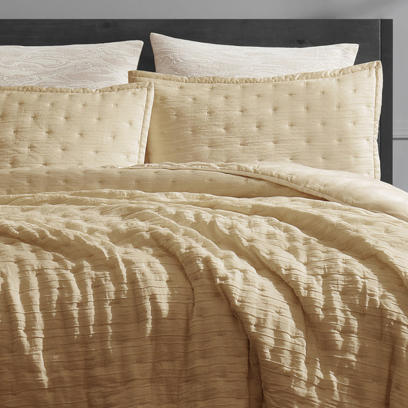 Meditate Linen Blend Sham, Full / Double, Gold