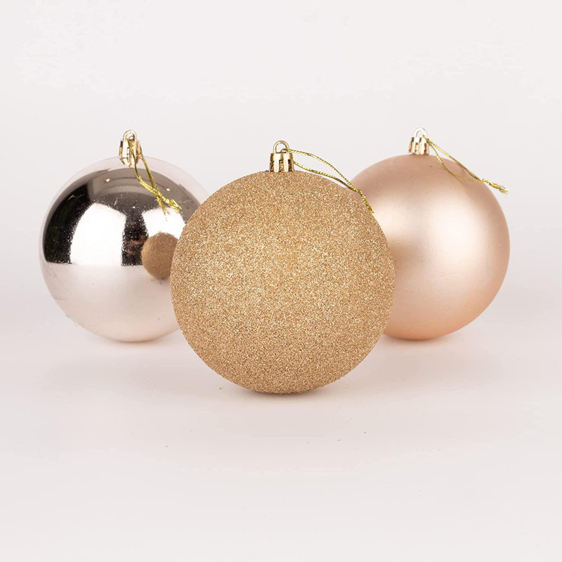 Polyvinyl Chloride (PVC) Ball Ornament, 6cm H x 6cm W x 6cm D, Gold