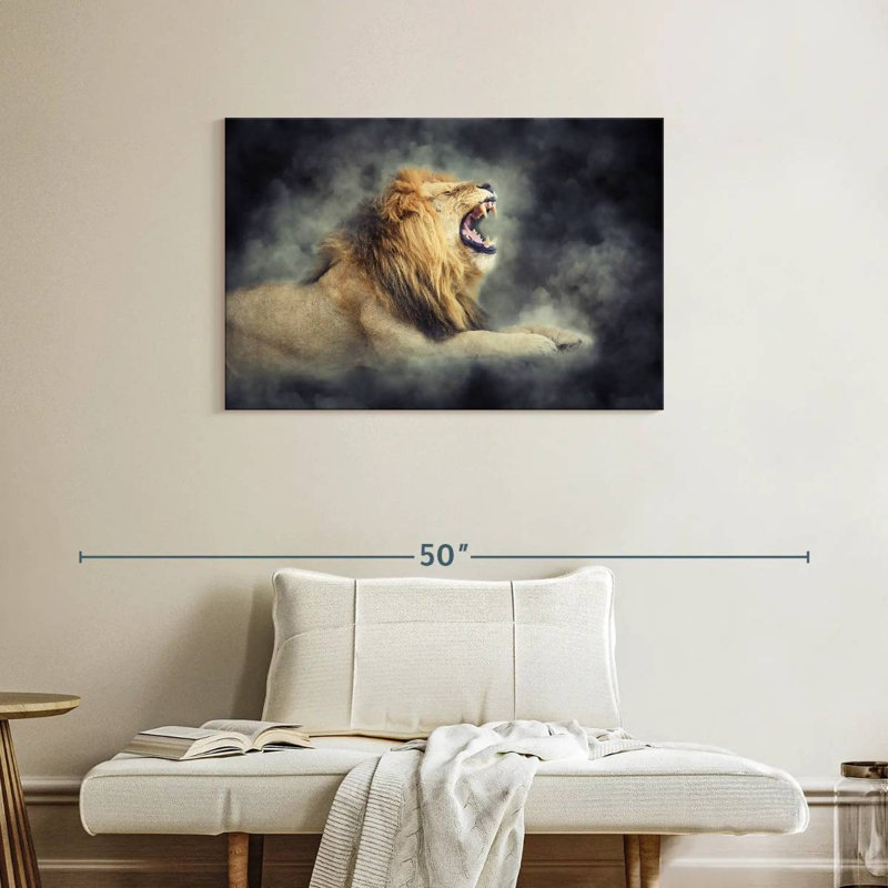 Lion sauvage brumeux Brampt, H 24 po x l 36 po