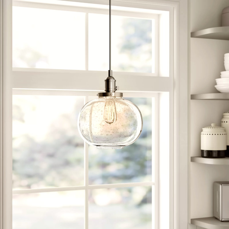 Luminaire suspendu sphère 1 lumière Antioch, Bronze vieilli