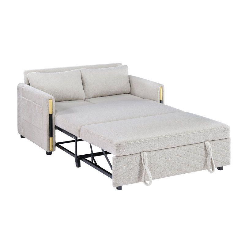Causeuse-lit en velours 55,5 po Percy, Beige