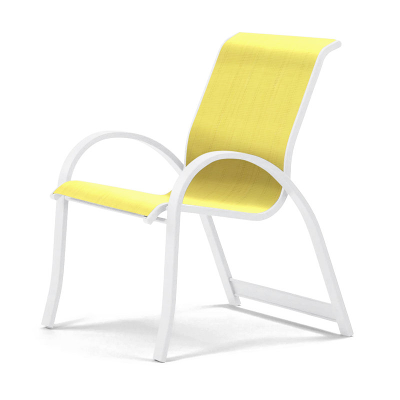 Fauteuil de salle à manger empilable Hiraku, Jaune, Bois de plage