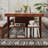 Tan Rectangular Solid Wood with 2 drawers desk-109310291