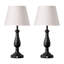 Lampe de table classique en métal noir 23,4 po à 3 réglages d'intensité, pour la chambre à coucher et le salon