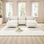 Canapé modulaire en chenille 3 places avec 2 repose-pieds mobiles et coussin lombaire-583113739