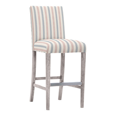 Gin Fizz Upholstered Stool with Solid Wood Frame