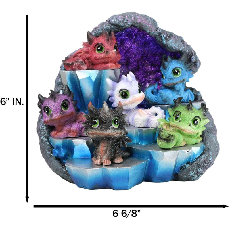 Mini figurines fantaisistes de bébés dragons avec DEL