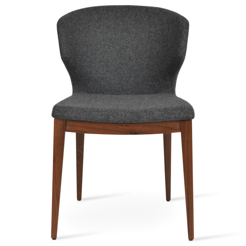 Amed Plus Wood Chair, American Walnut, Dark Grey Wool