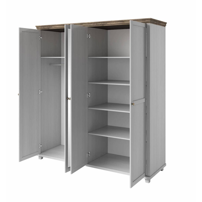 Nielsine 4 Door Manufactured Wood Wardrobe, Ash/Oak