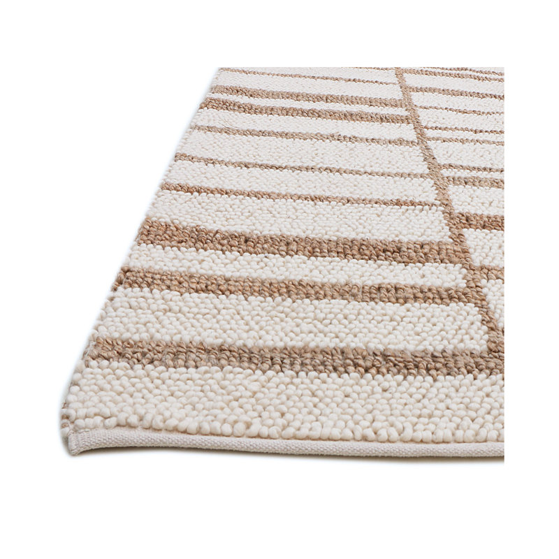 Abstract Area Rug in Beige/Brown, Rectangle 9' x 12'