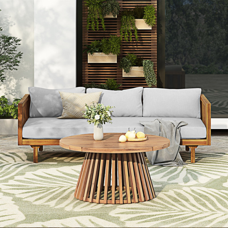 Outdoor Wood Patio Furniture Set, Gray