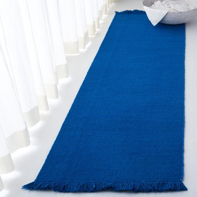 Lauren Ralph Lauren Hand Loomed Wool/Cotton Solid Color Rug in Blue