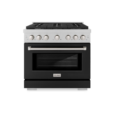 ZLINE 36 in. 5.2 cu. ft. Paramount Gas Range with 6 Burner Cooktop and Convection Gas Oven in Satin Stainless Steel