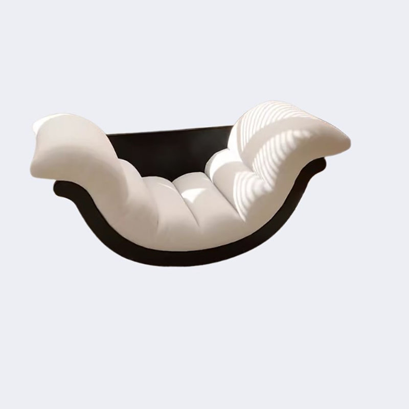 Chaise berçante multifonctionnelle, Blanc cassé, Noir