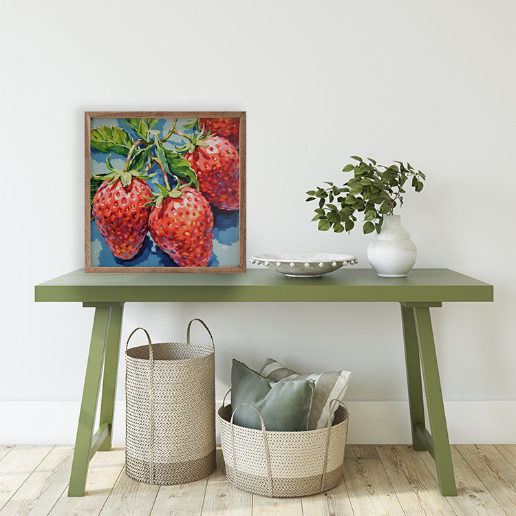 Multiple Summer Strawberries, 4" H x 4" W