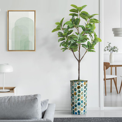 Arbre artificiel avec pot à fleurs en forme de faux drapeau Magnolia (pot en pot et arbre)