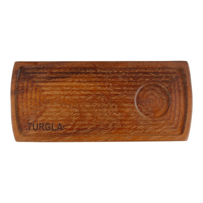 Desserte rectangulaire en bois brun 13,75 "x 6" Wood