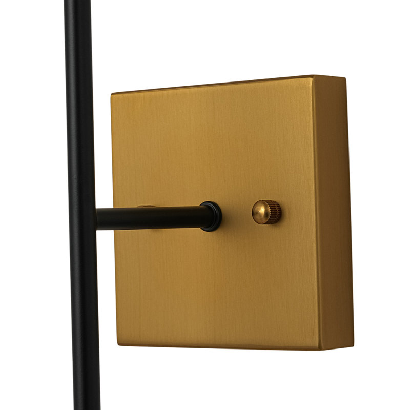 1 - Light Glass Globe Black And Gold Wall Sconce