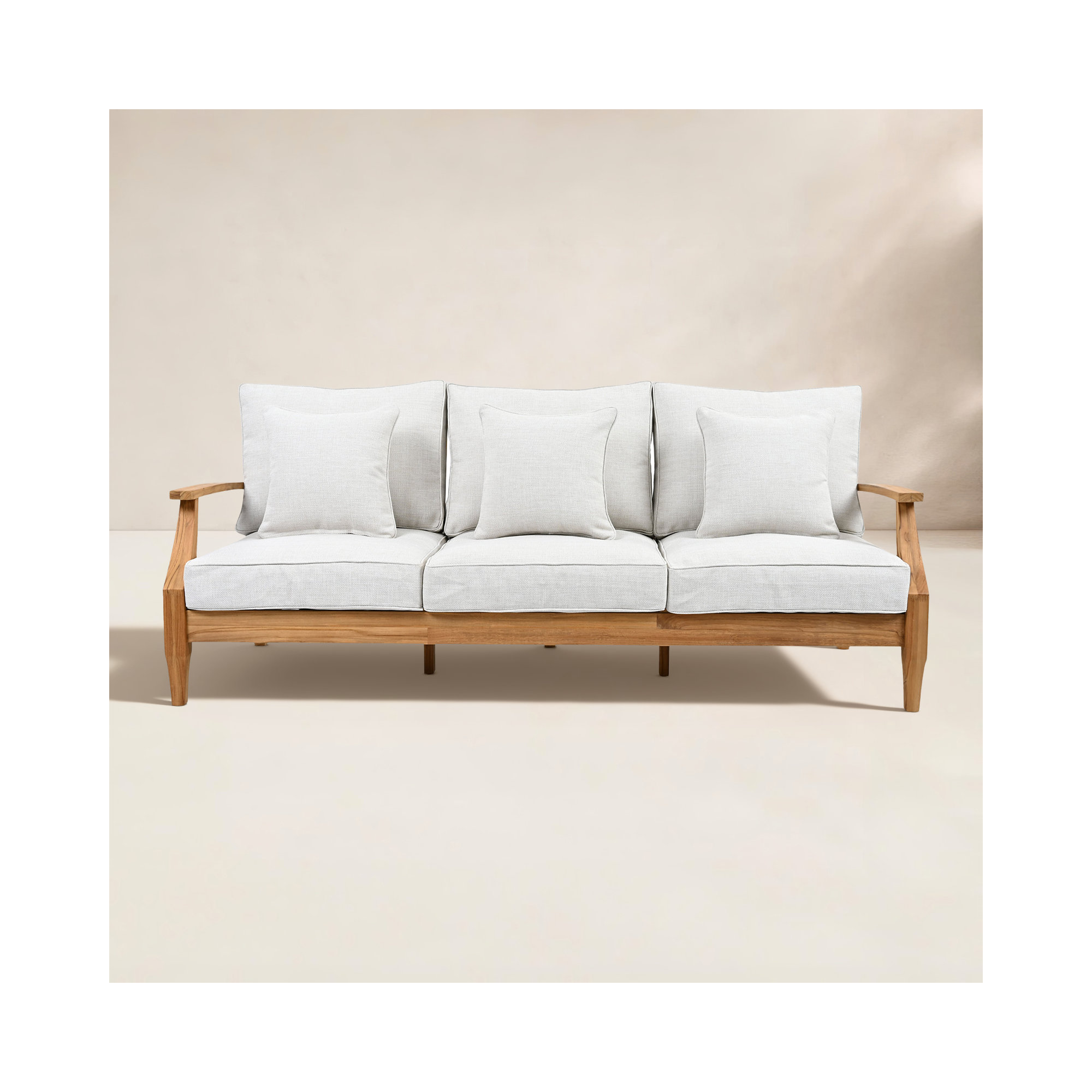 Clairmont Teakwood Patio Sofa, White
