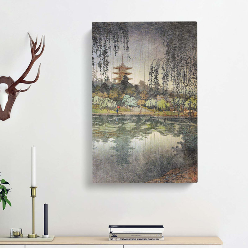 Rain At Kofukuji Temple by Tsuchiya Koitsu - Wrapped Canvas Painting, 60cm H x 40cm W x 3cm D