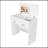 Flip Top Vanity Desk with LED Lighted Mirror, Built-in Outlet, 2 Drawers, Open Storage, and Hooks for Makeup and Organization