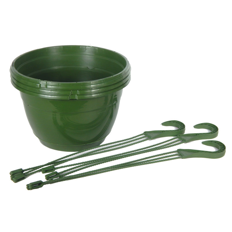Panier suspendu en plastique 10,5 pouces vert (paquet de 3)