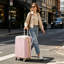 Ensemble de valises de voyage en ABS de qualité supérieure, ensemble de valises à verrou TSA 3 pièces avec des tailles de 20, 24 et 28 pouces avec roues pivotantes à 360 °, rose