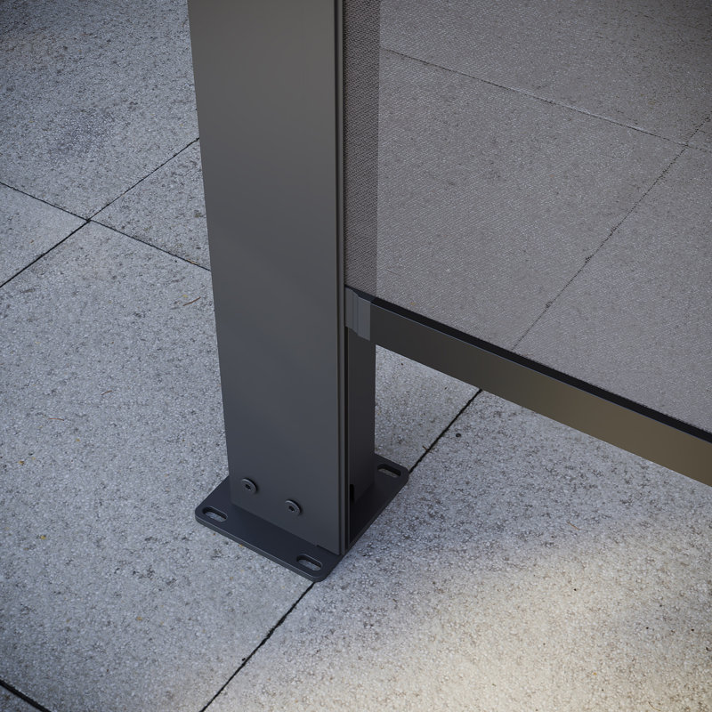 Paloma 3m x 4m Aluminium Pergola with LED Lighting in Grey, Grey