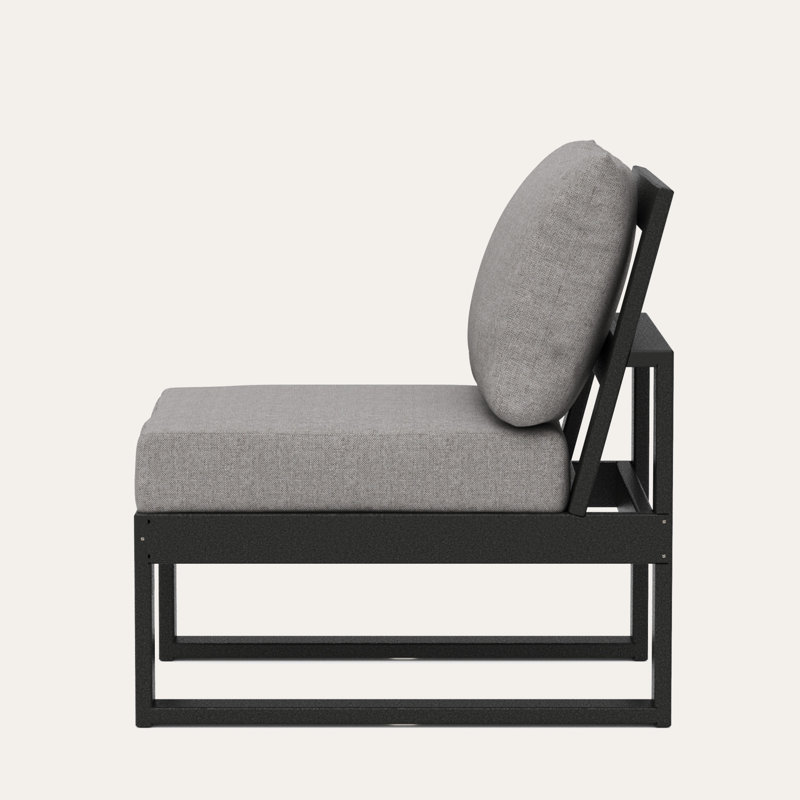  Chaise sans accoudoirs modulaire POLYWOOD® Edge, Noir, Revolution® gris