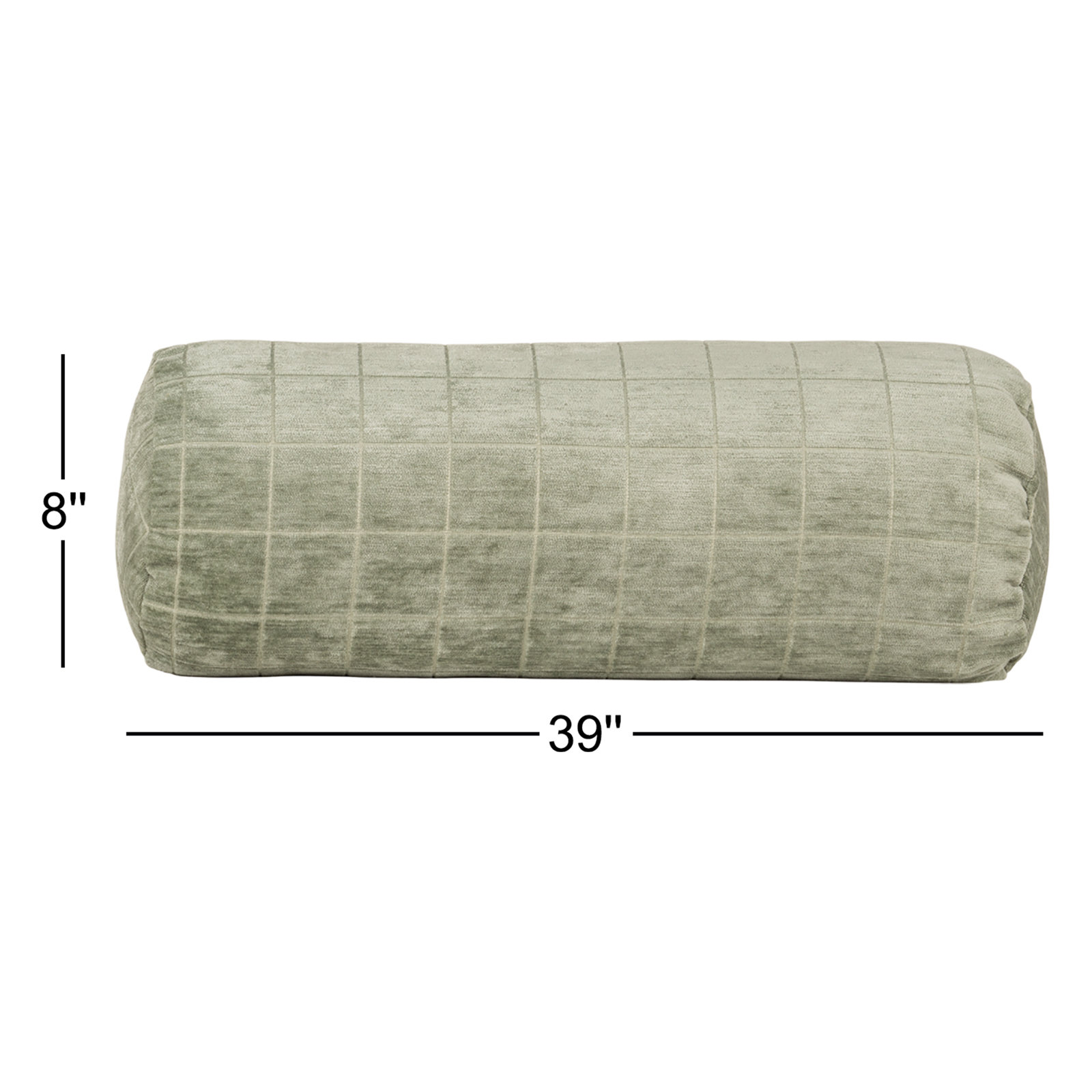 Otterville Velvet Grid Bolster Pillow, Ocean Geometric, Bolster 8"H x 39"W