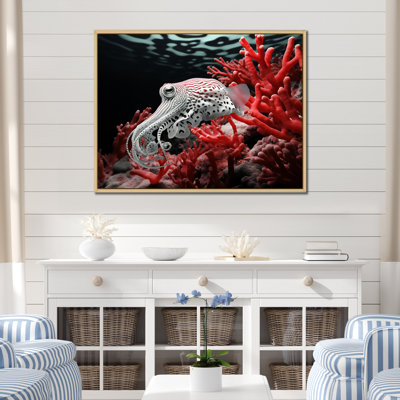 " Monochrome Black And Red Cuttlefish "