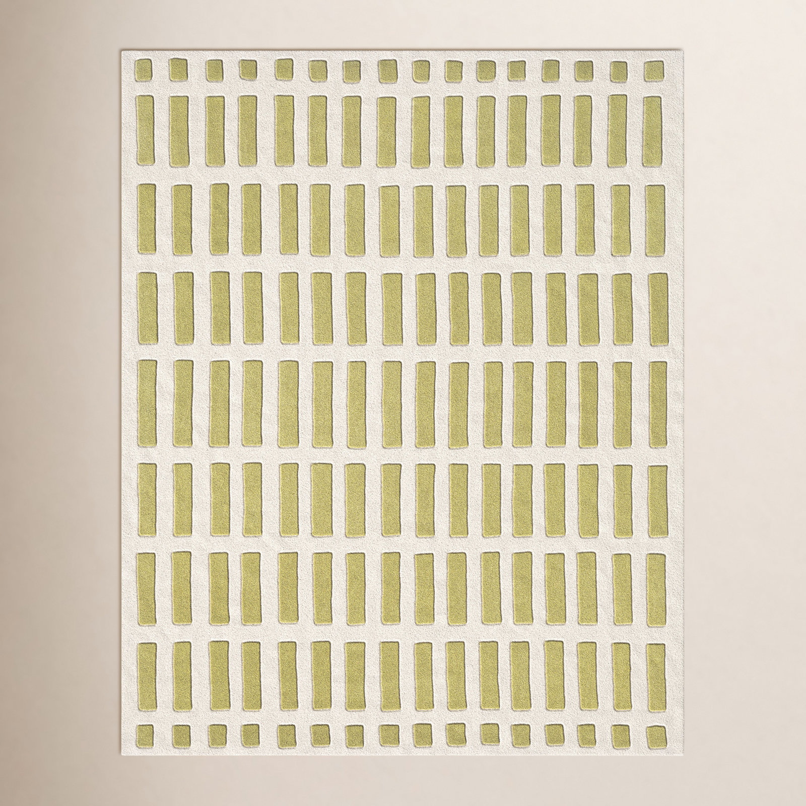 Jason Wu Hand-Woven Geometric Olive Rug, Rectangle 5' x 7'6"