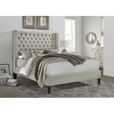 Allyonna Upholstered Wingback Bed