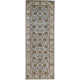 Wool Oriental Area Rug in Olive/Ivory/Light Blue