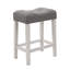 Ensemble de table de bar 4 pièces avec prise de courant, ensemble de table de bar avec chaises, table de bar avec tabourets, table de canapé avec 3 tabourets rembourrés, pour le salon, la salle à manger, blanc et gris