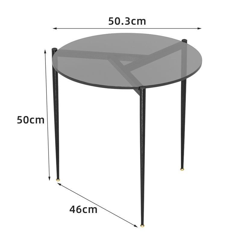Jaiquez Glass Top End Table, Grey