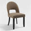 Chaises de salle à manger rembourrées en lin avec dossier haut incurvé et pieds en bois massif-1696384125-1701977520