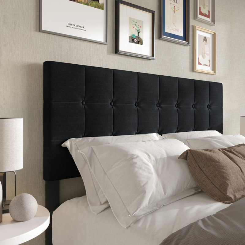 Muntajar Upholstered Headboard, Full, Black